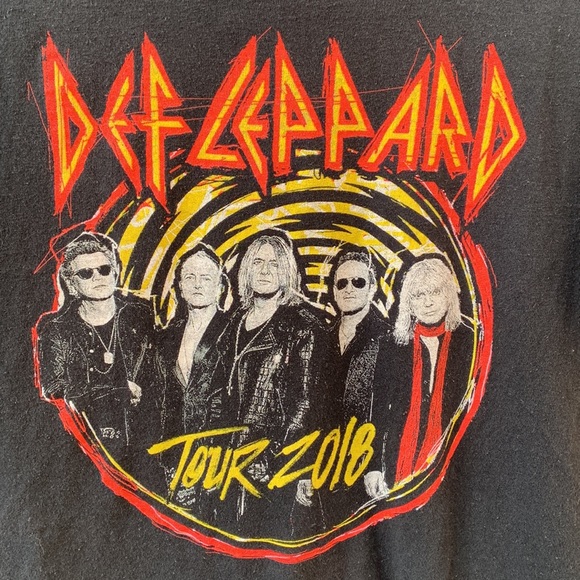 Def Leppard 2018 Dark Black Tour Tee, M - Picture 2 of 8
